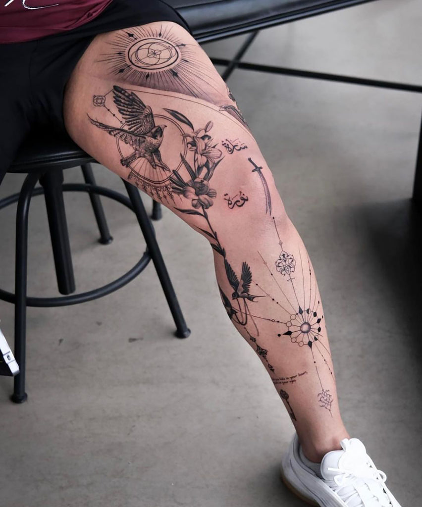 AJ Tattoo Arts - Leg band tattoo #ajtattooarts #legtattoo... | Facebook