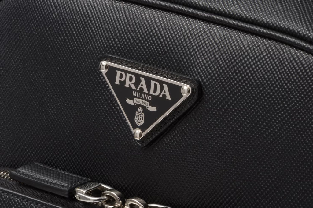 Prada Black Stripe Logo ID Card Holder Prada