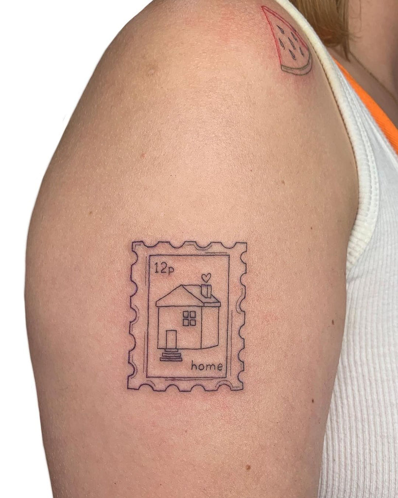 Johnny Barfield - Haunted house left inner forearm tattoo design. | Facebook