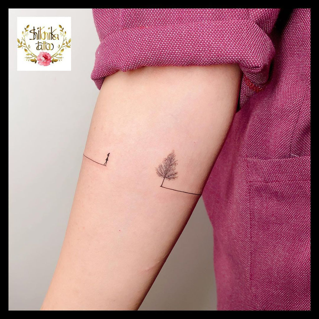 Little Tattoos — Tree tattoo on the left upper arm. Tattoo artist:...