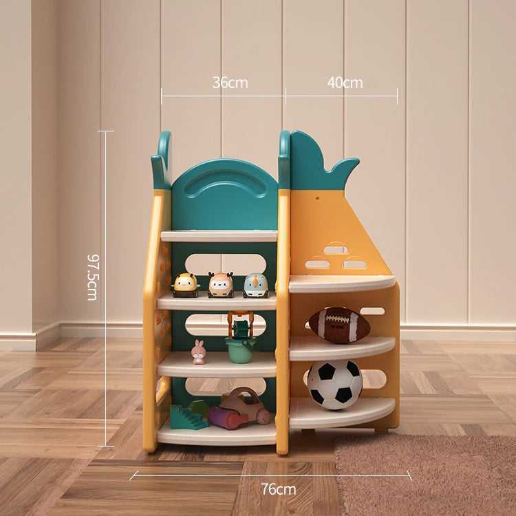 Organisateur 3-en-1 de rangement pour jouets pour enfants | Étagère d'angle avec bacs en plastique babiesdecor.myshopify.com