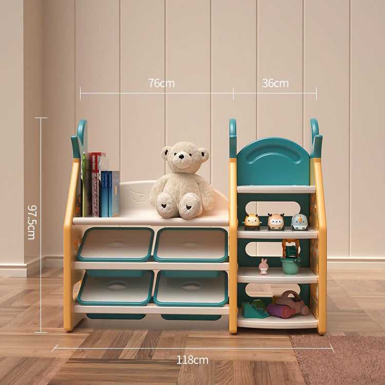 Rangement de jouets pour enfants 3 en 1 | Bibliothèque d'angle avec bacs en plastique babiesdecor.myshopify.com