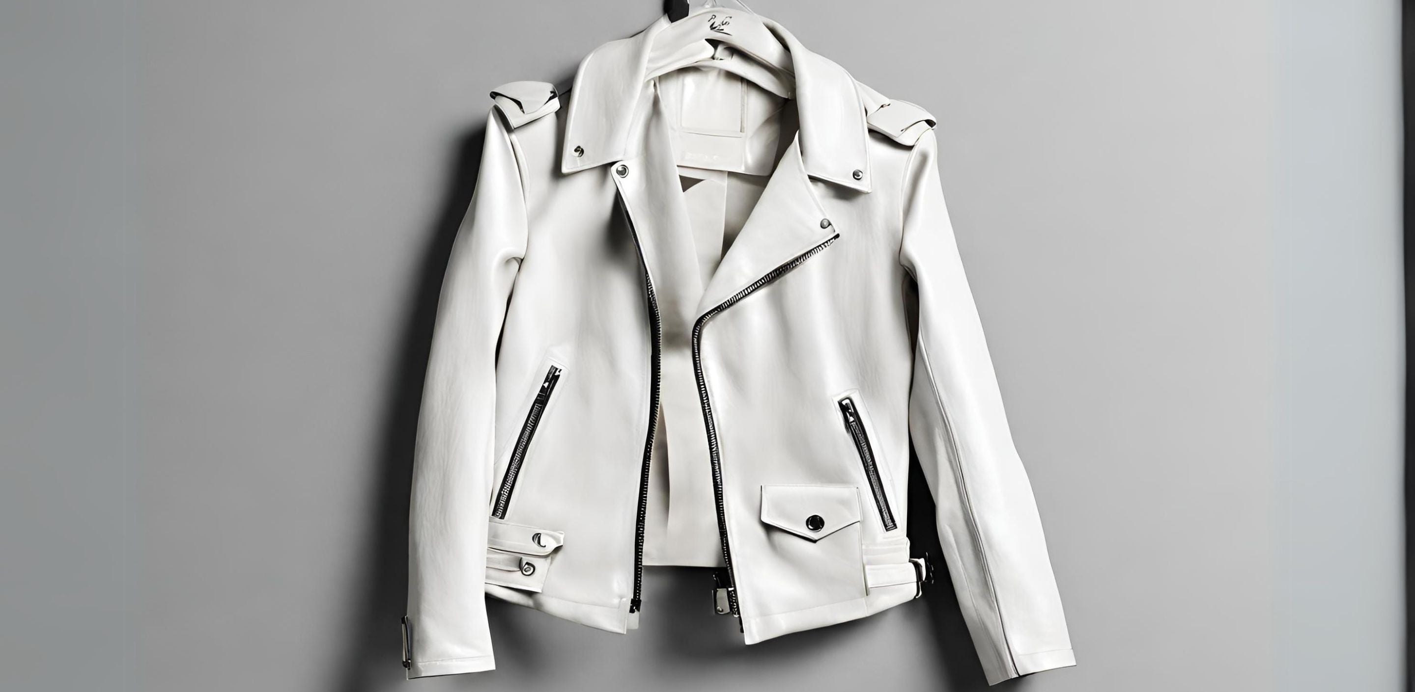 white leather jacket