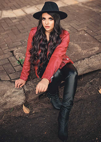 women-in-red-leather-jacket-with-black-leather-pants-and-hat