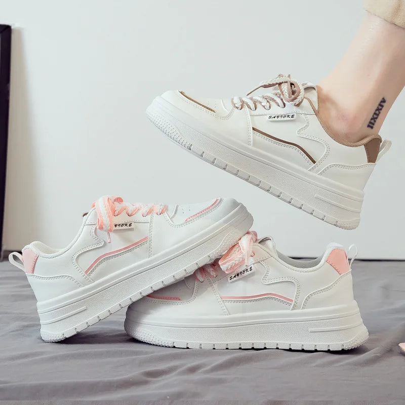 Tênis Plataforma Feminino Branco Casual