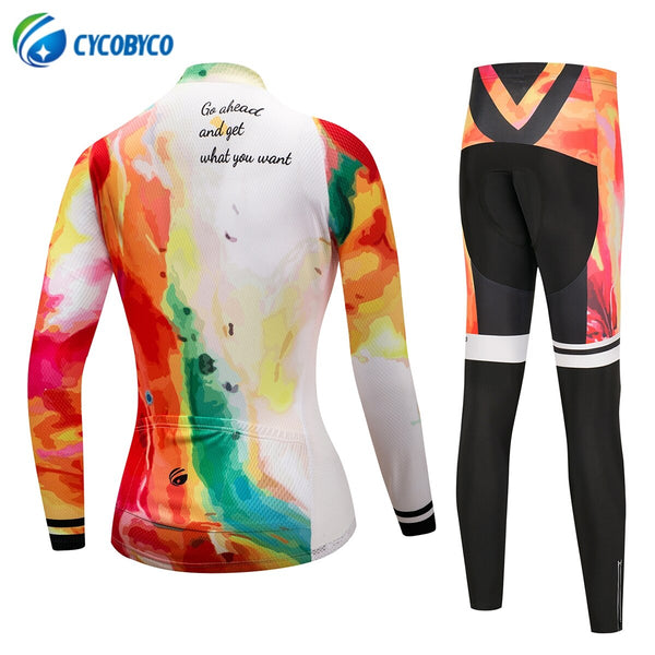 Cycobyco Autumn Colorful Women Cycling Jersey Set – CYCOBYCO
