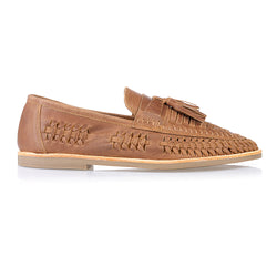 leather woven slip on shoes
