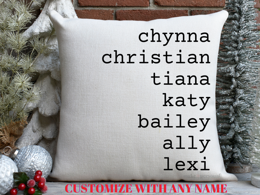 Personalized Family Christmas Pillow