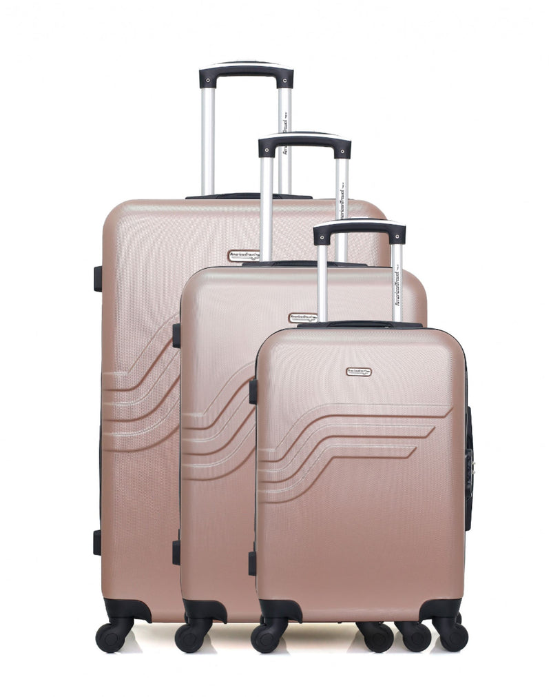 set de valise rose gold