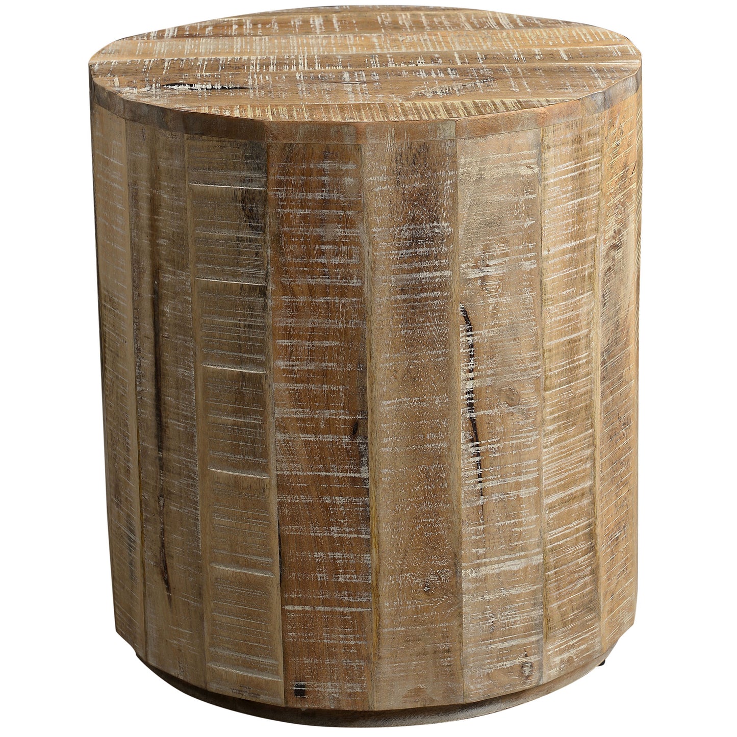 ACCENT TABLE - DISTRESSED NATURAL - SOLID WOOD