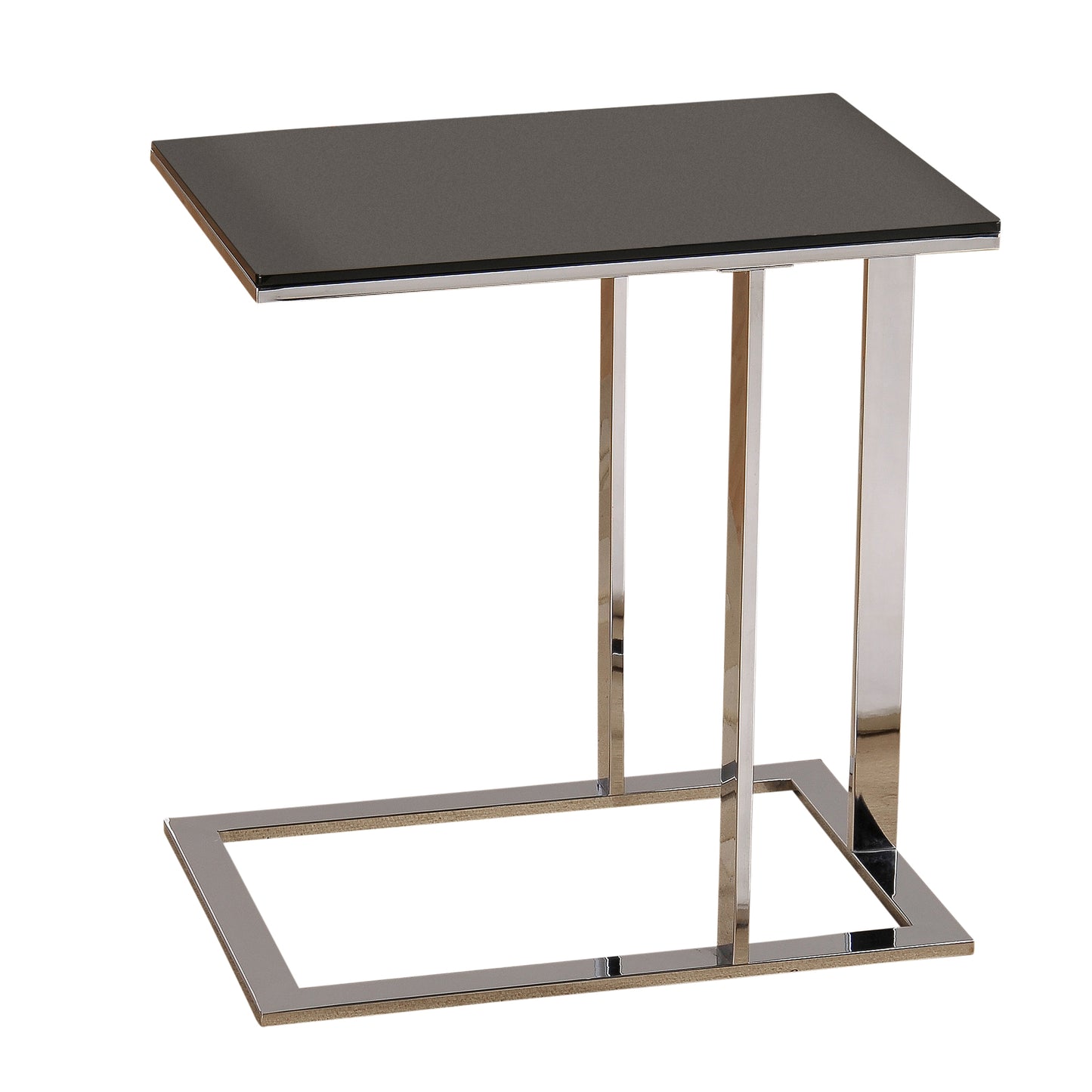 ACCENT TABLE - CHROME/BLACK - METAL/GLASS