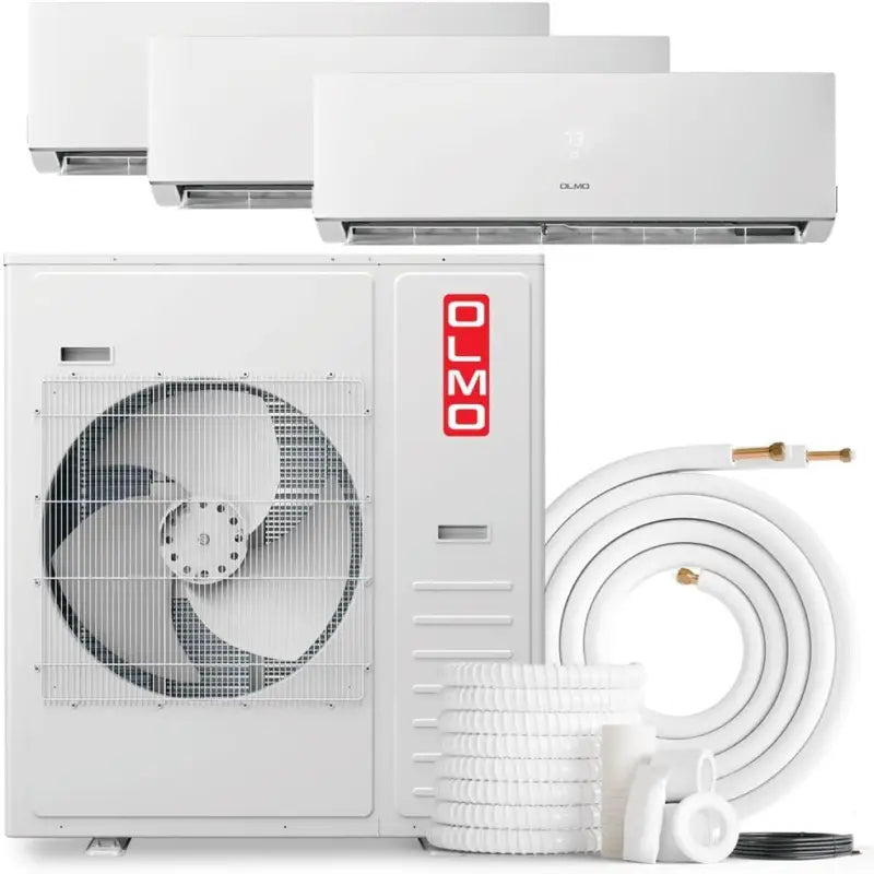 3 Zone 36,000 BTU OLMO Sierra Ductless Mini Split AC Wall Mounted 9k+12k+18k