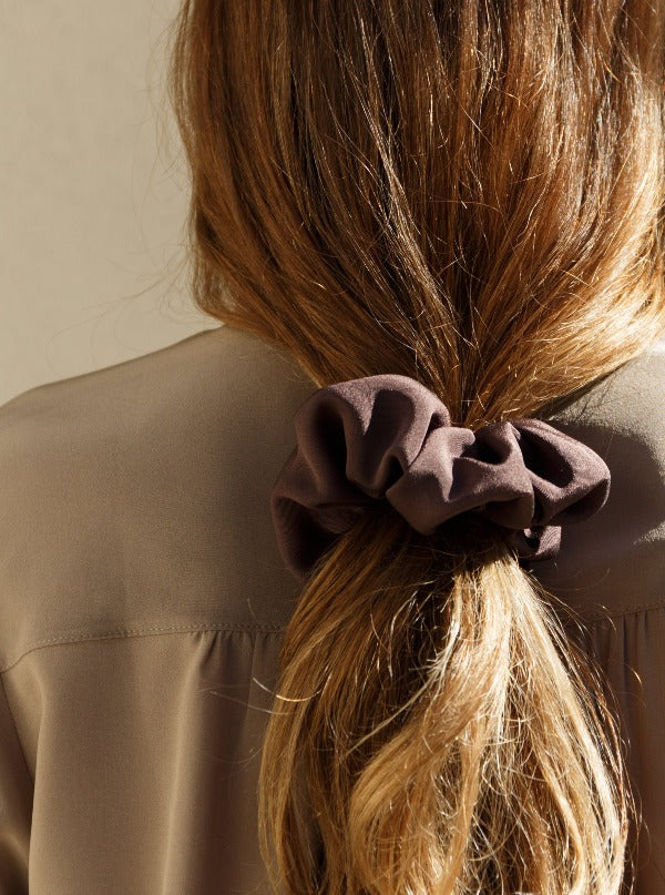 Silk Scrunchie, Sandalwood, 4-ply Silk, Full Size only