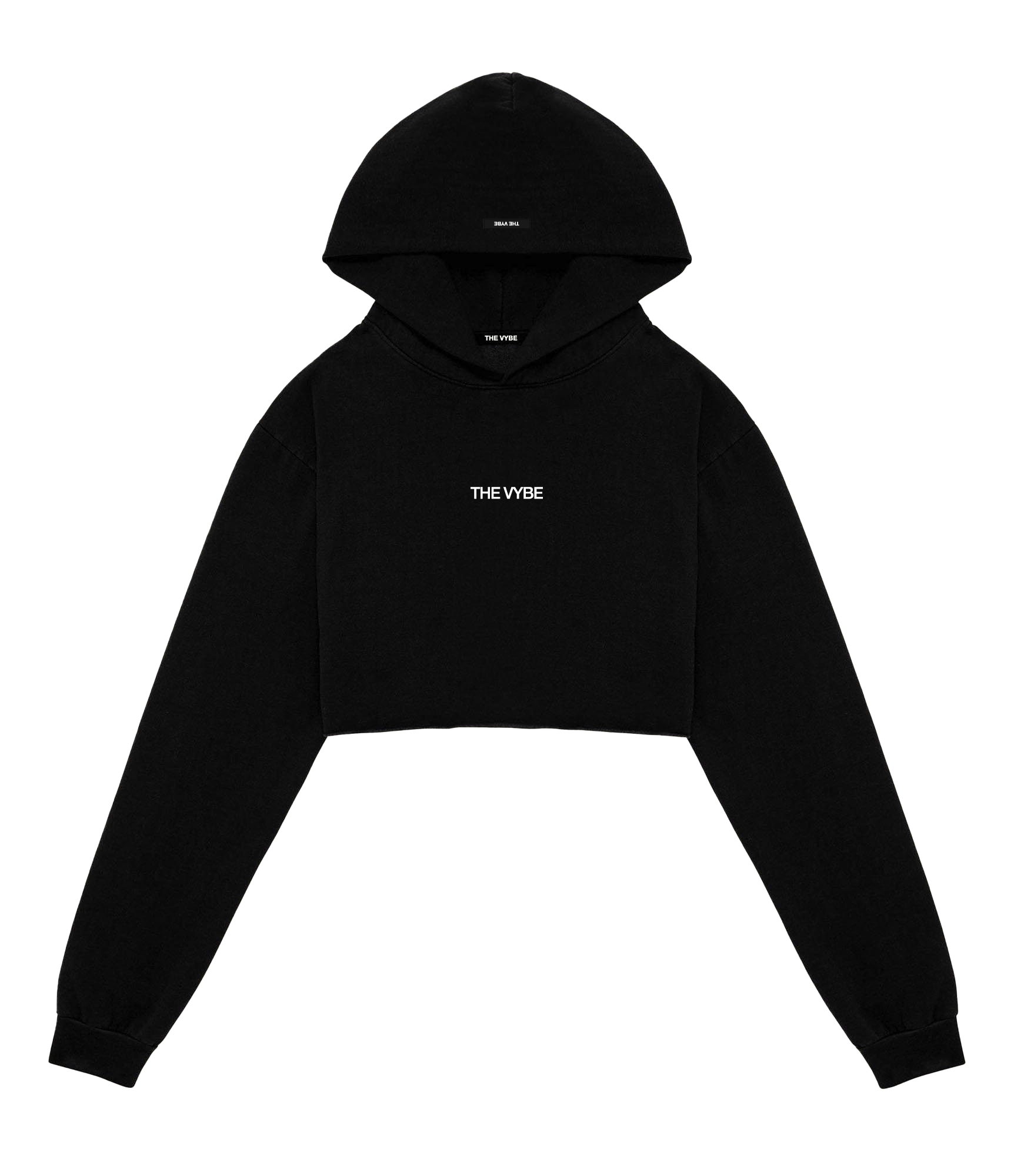 Obsidian Essential Cropped Hoodie - THE VYBE