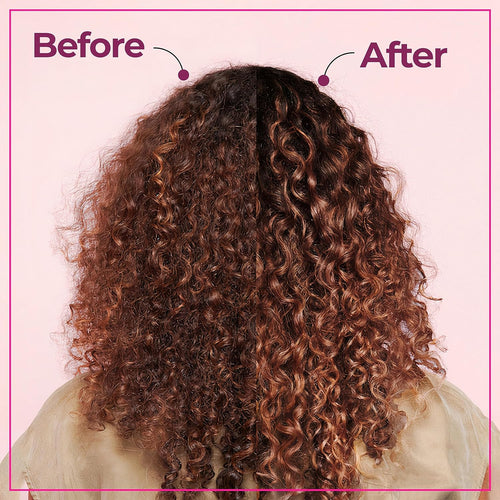 Revipp Beauty Product frizzy vs curly hair before and after revipp products