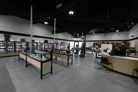 Inside of the Max Pawn location with display cases