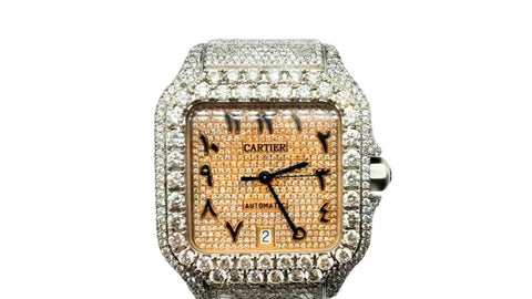 Cartier 40mm Santos Arabic Dial Diamond Automatic Watch