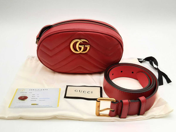 Louis Vuitton x Supreme Red Initiales Belt Size 90/36 (PXZ) 144010007172 PS/DU