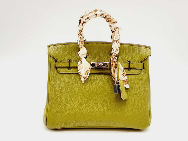 Perfect Hermes HERMES Birkin 25CM 61 Vert Olive Ostrich Full