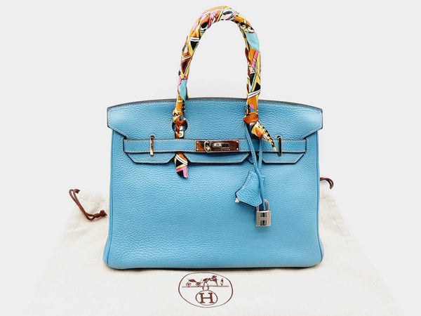 Hermes Birkin Bag, Blue Cobalt, 35cm, Fjord with palladium