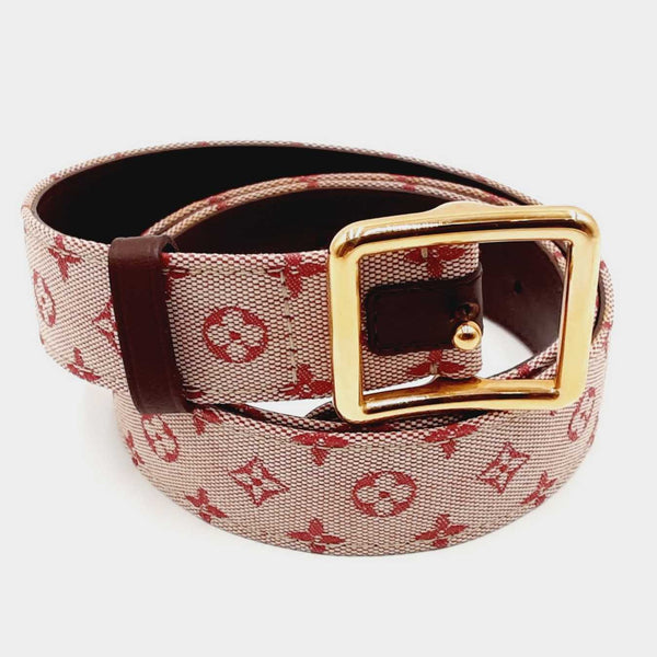 Louis Vuitton x Supreme LV x Supreme New Ultra Rare Red 110/44 Initiales  Belt