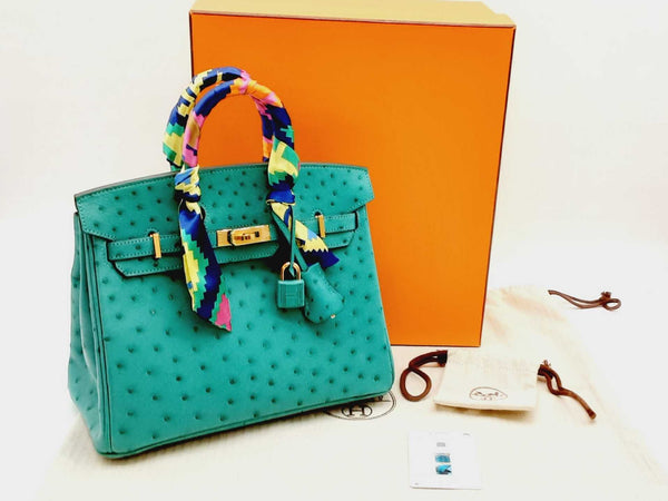 Hermes Birkin 30CM Vernis Anis Green Togo Palladium Hardwear