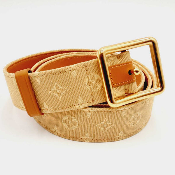 LOUIS VUITTON x Supreme Saint Belt Tulle LV Initial Monogram Brown MP016  New