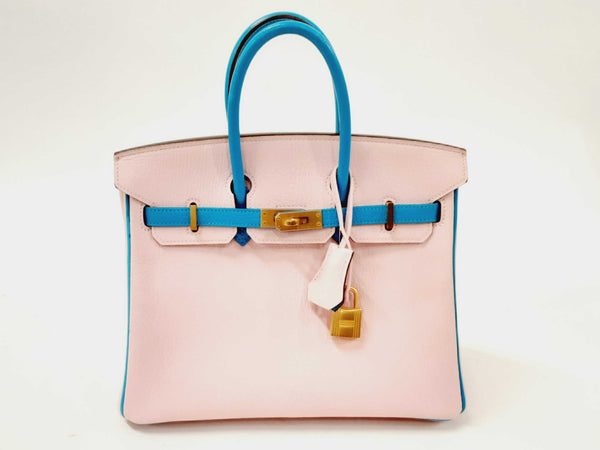 Hermès Birkin 25cm Veau Epsom 8W Rose Azalee/4Z Girs Mouette Bi-color –  SukiLux