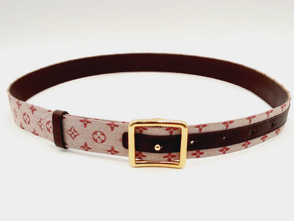 LOUIS VUITTON Damier Ebene Riveted Belt Size 90/36