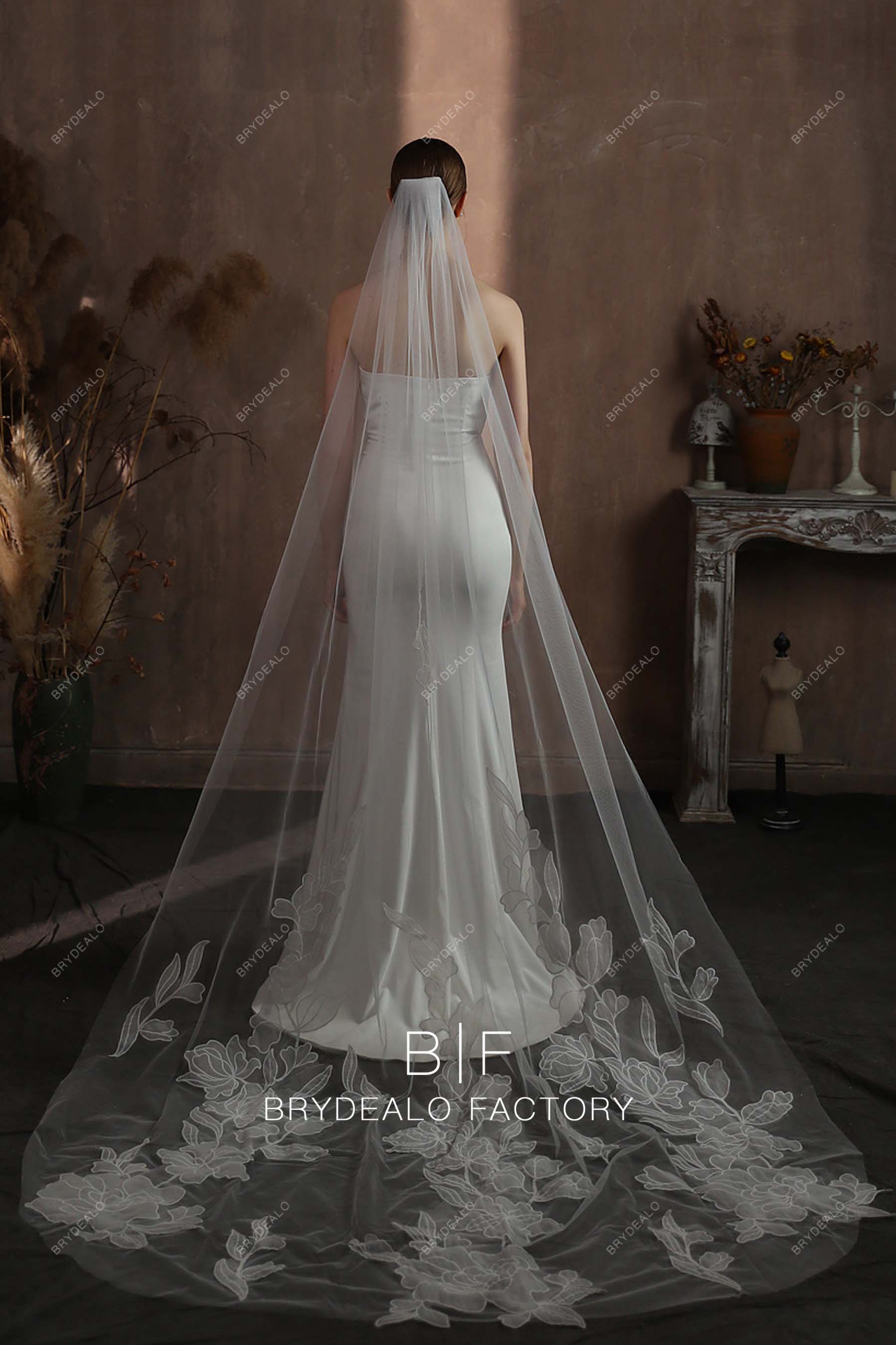 1pc High-end Bridal Veil Cathedral Length Beaded Veil Glamorous Wedding Dress, Dress for Wedding Hair Accessories,Temu