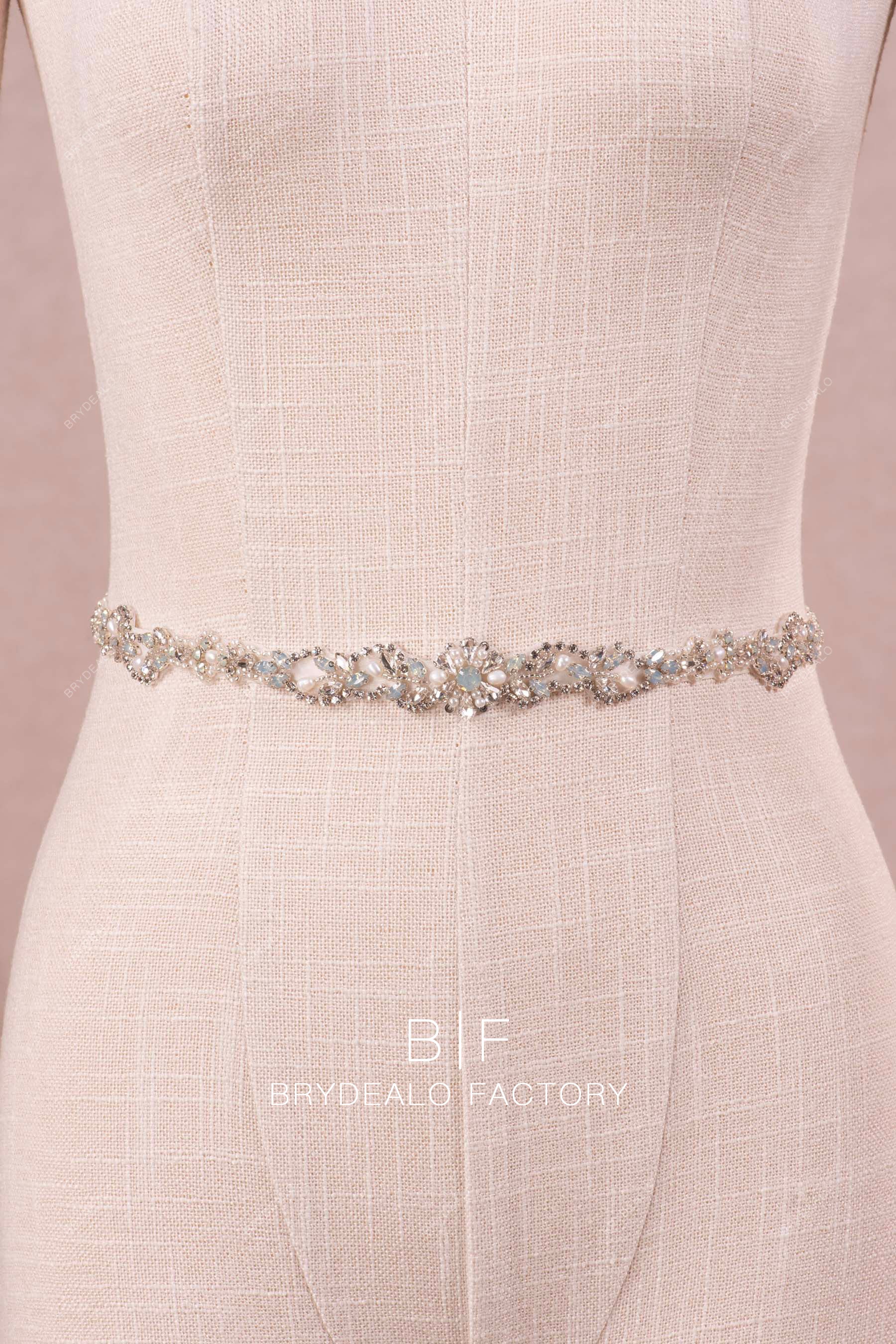 Hand-Sewn Crystal Wedding Dress Belt