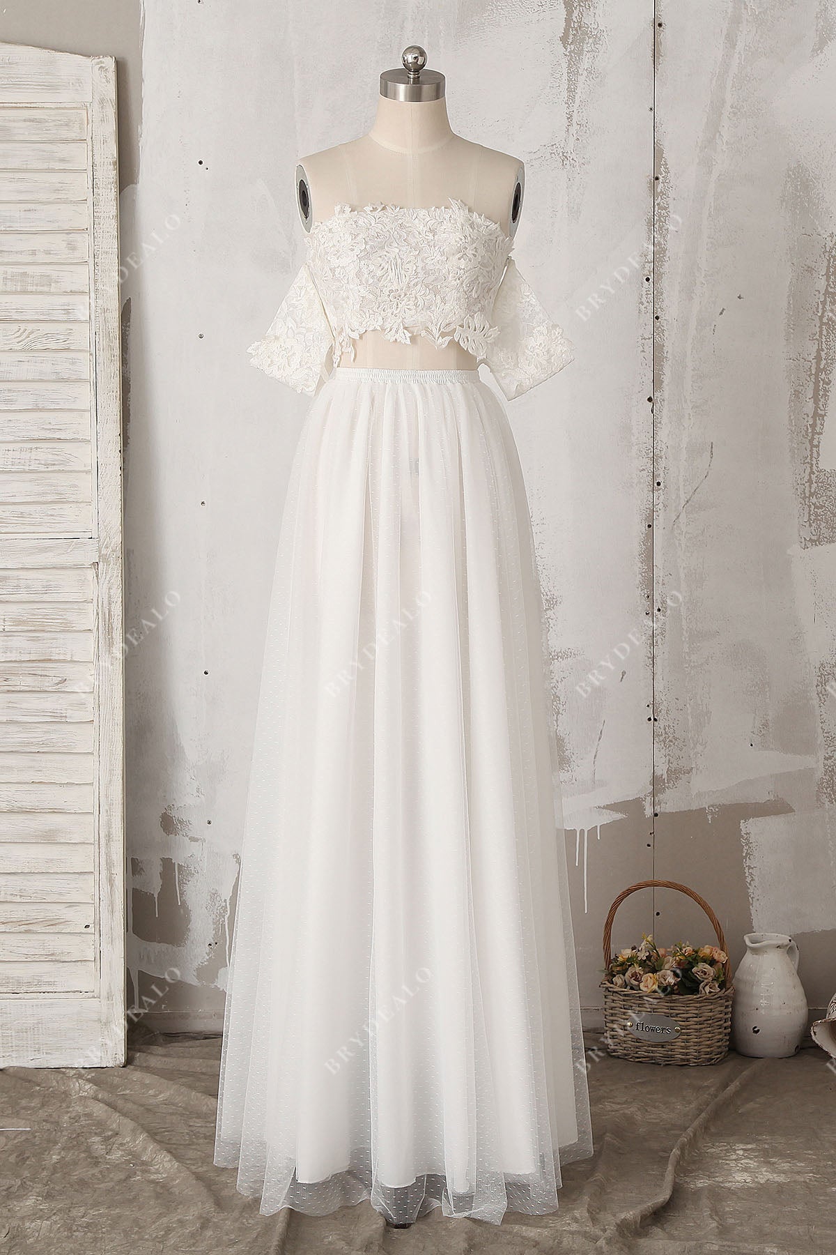 Spaghetti Strap Floor-length A-line Wedding Dress