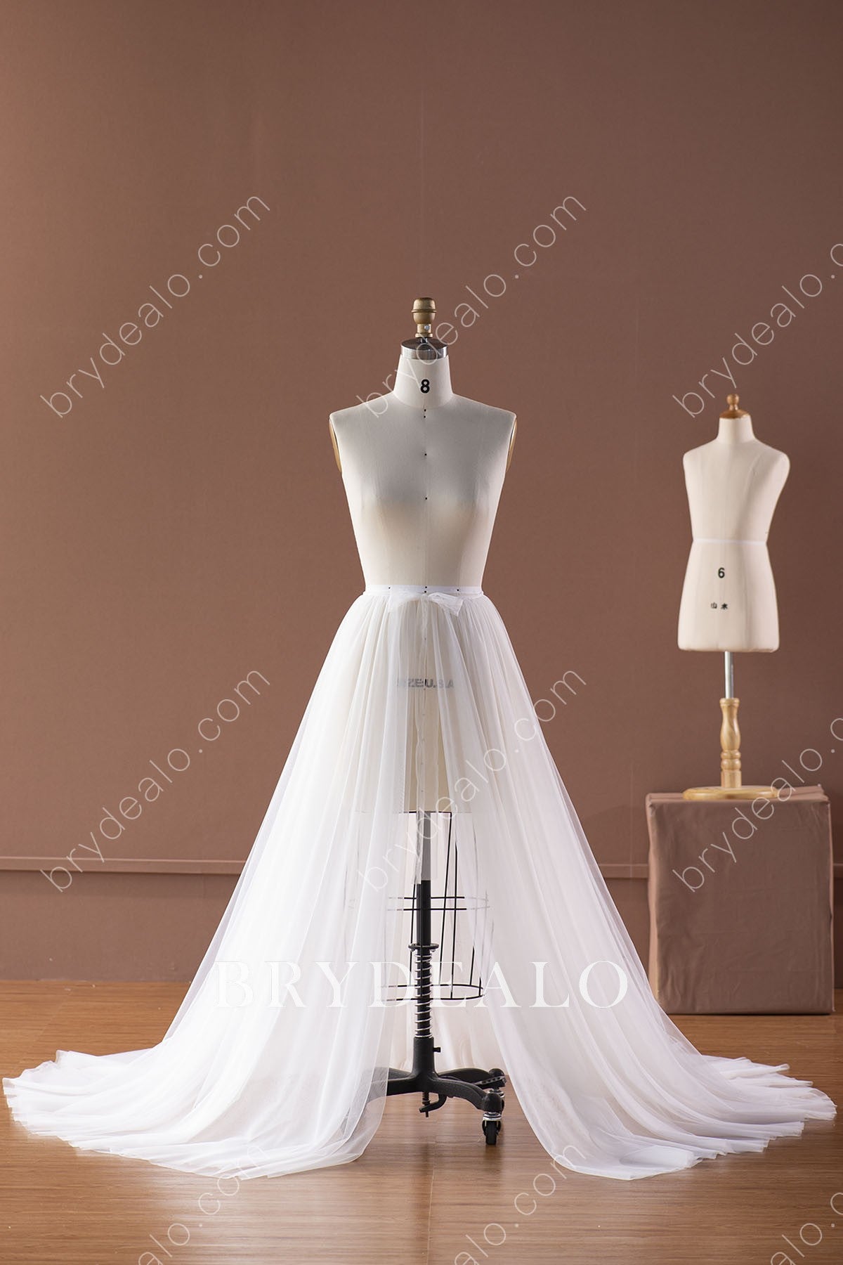 Black Airy Tulle Wedding Dress Overskirt