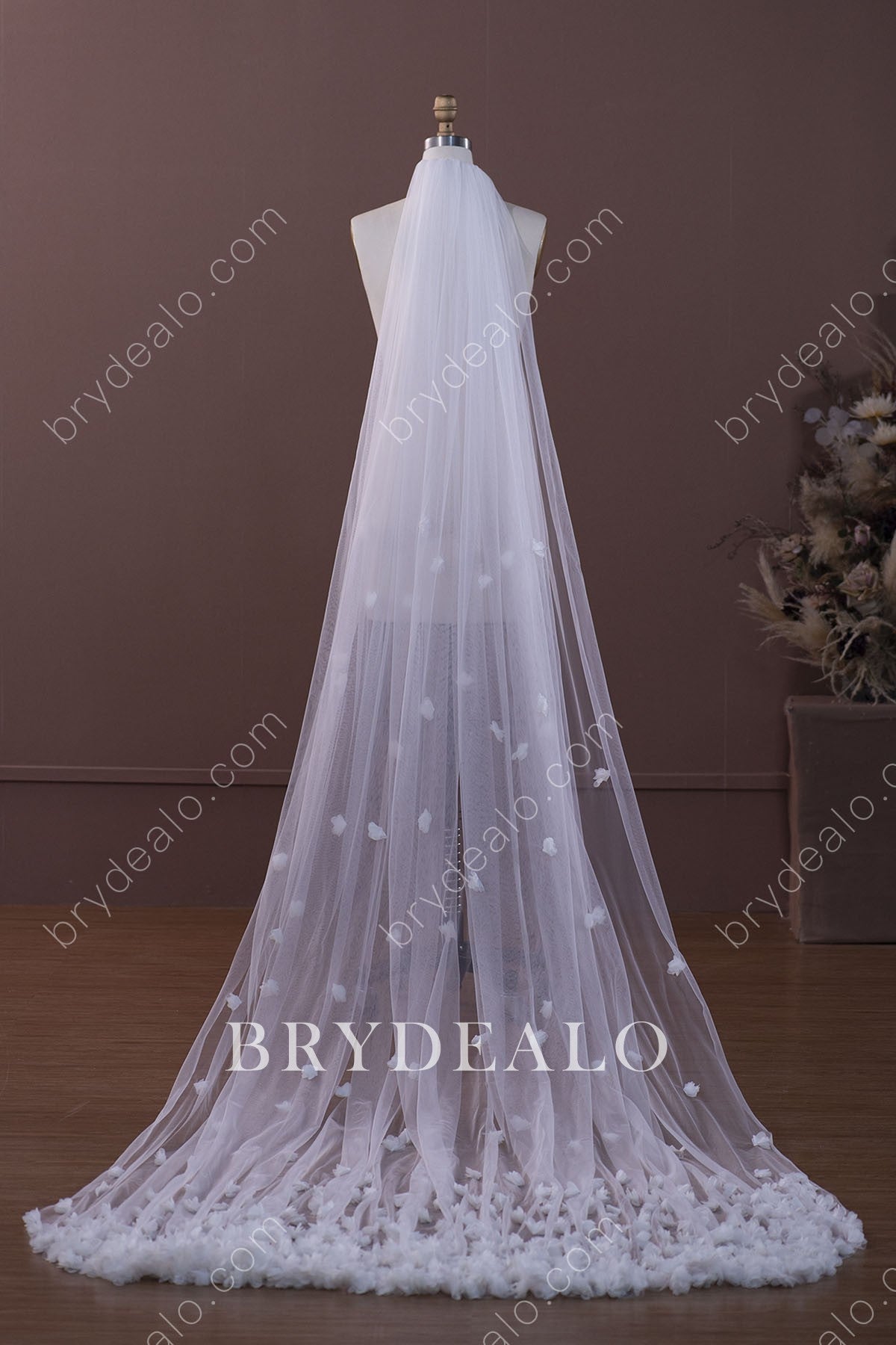 The Meadow – Handmade 3D Floral Cathedral Length Bridal Veil