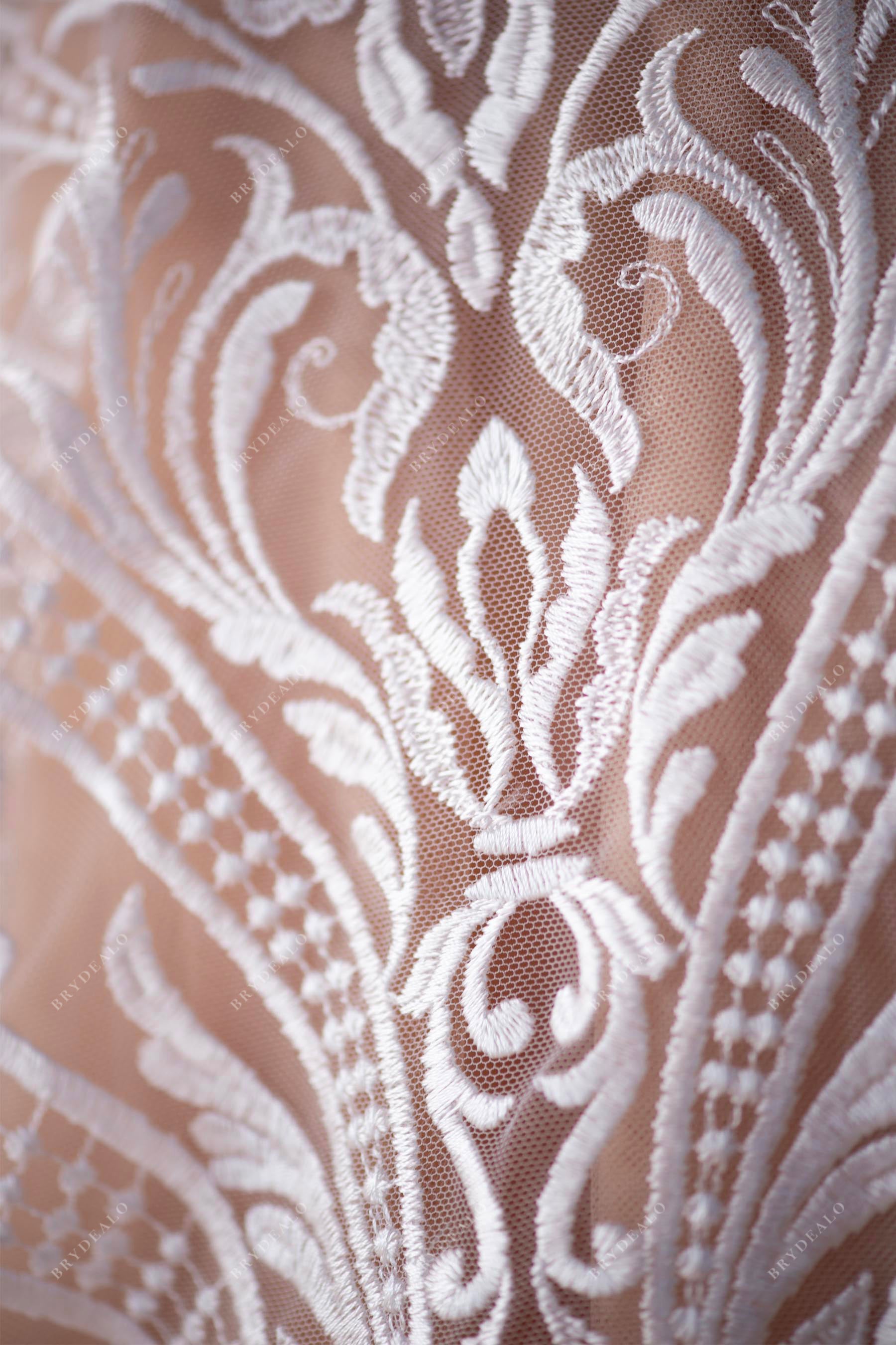 Glamorous Symmetrical Corded Lace Fabric