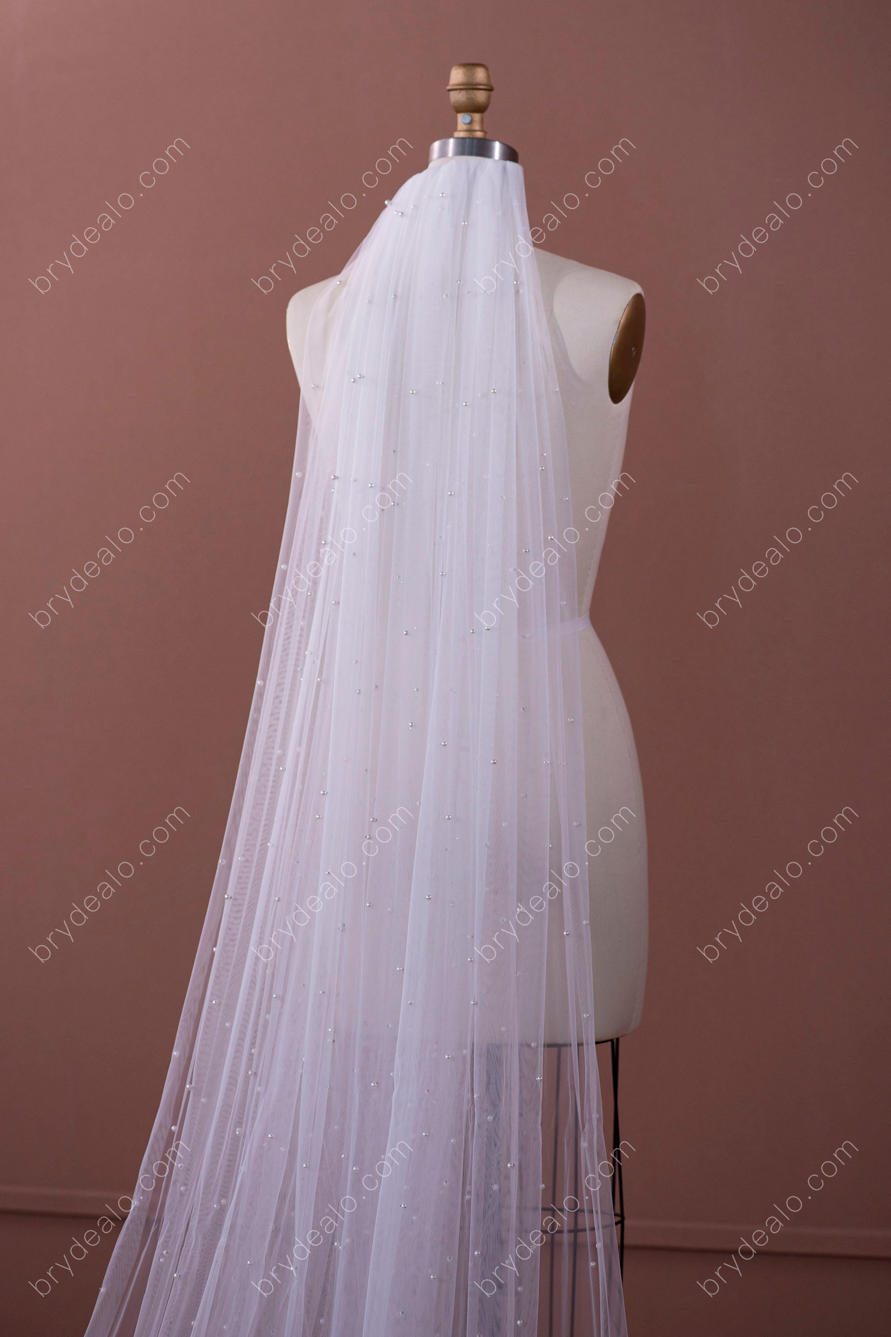 Brides & Hairpins Alora Cathedral Veil with Scattered Pearls Wholesale