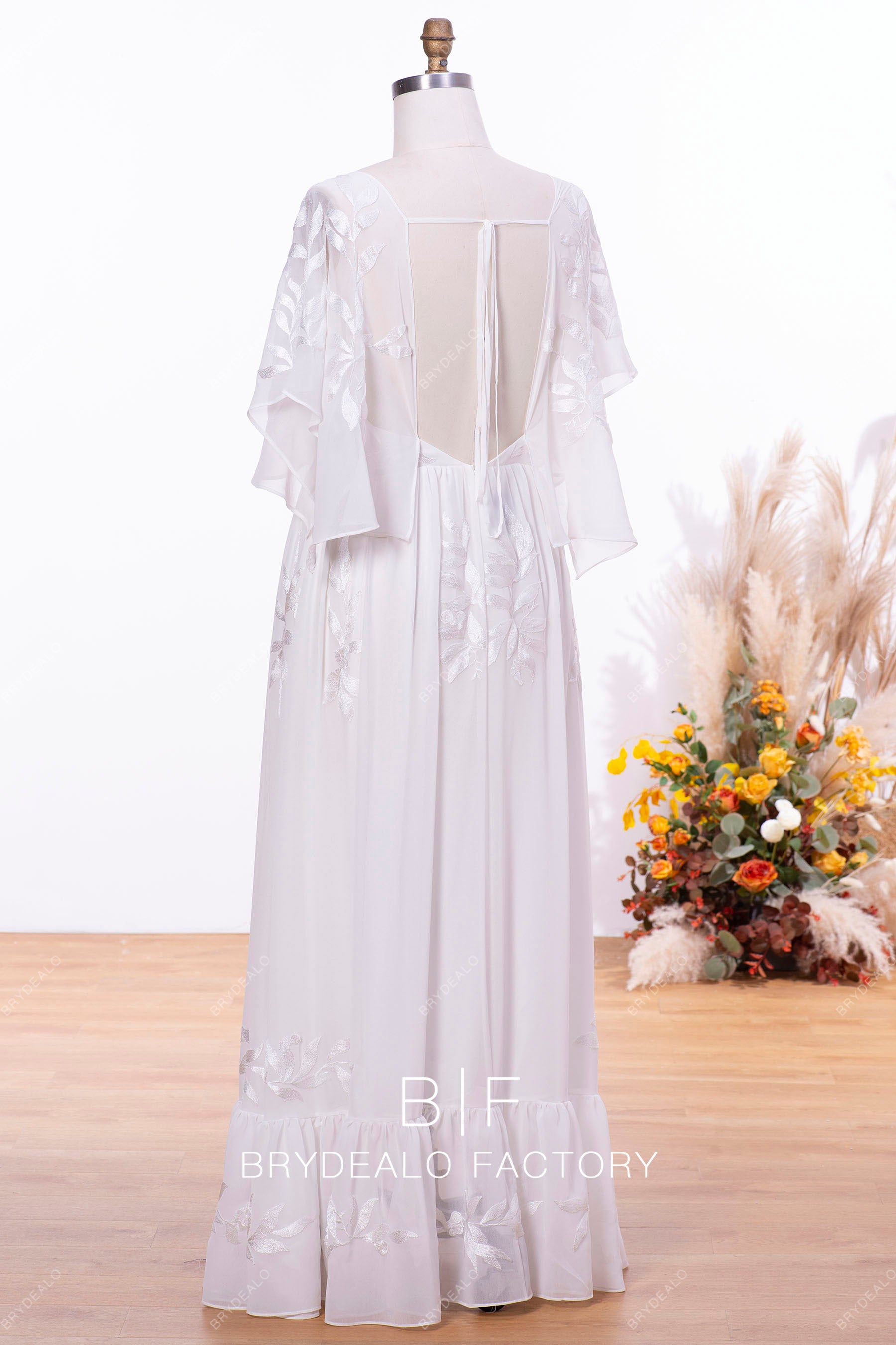 floor length chiffon bridesmaid gown