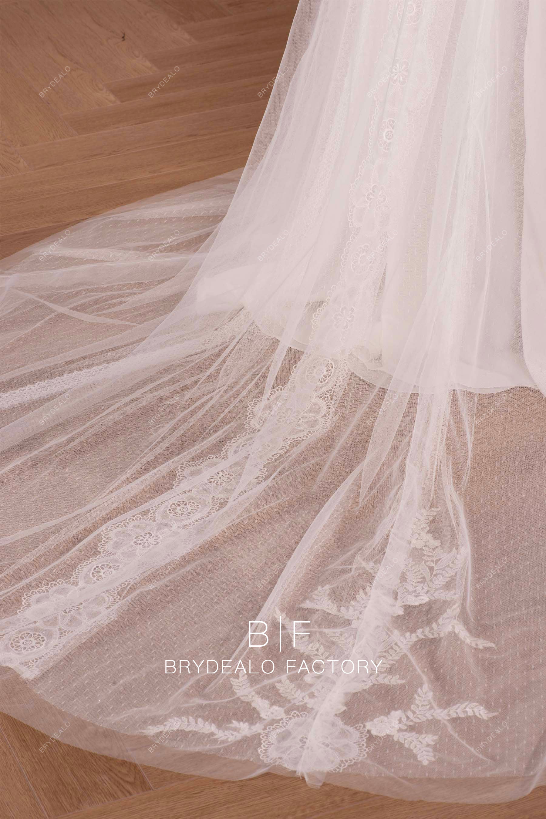 lace dot tulle wedding dress