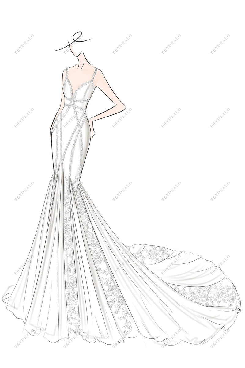 simple wedding dress sketch