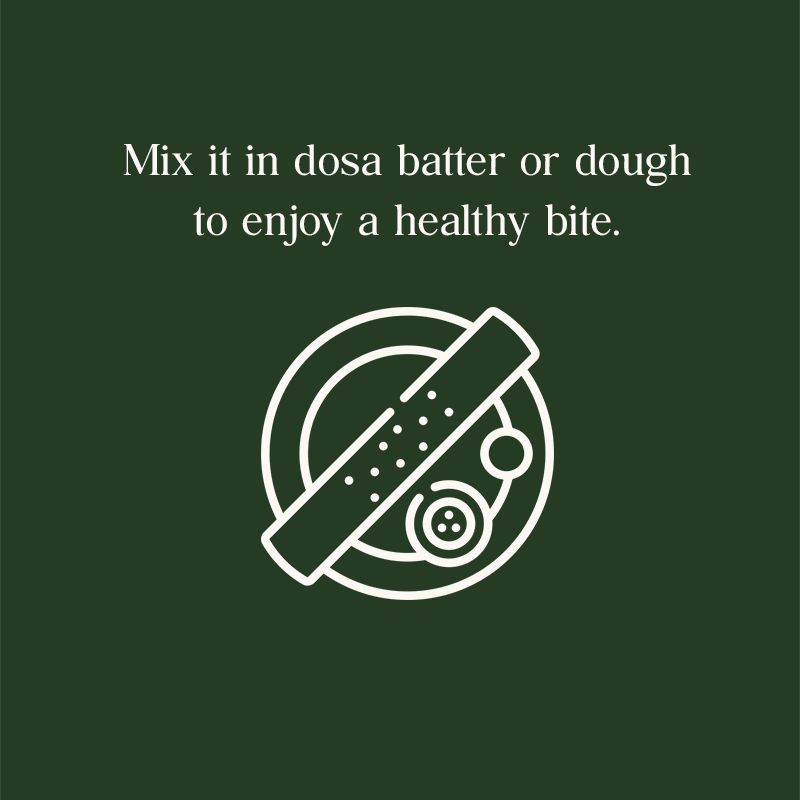 Mix ragi powder in dosa batter or dough to enjoy a healthy bite