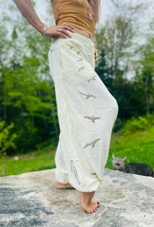 White Bird Buddha Pants - KavaThreads - Neon Buddha Pants