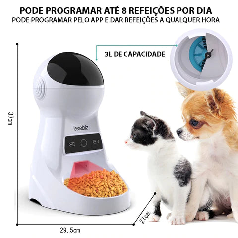Alimentador Automático Com Câmera e App Para Cães e Gatos