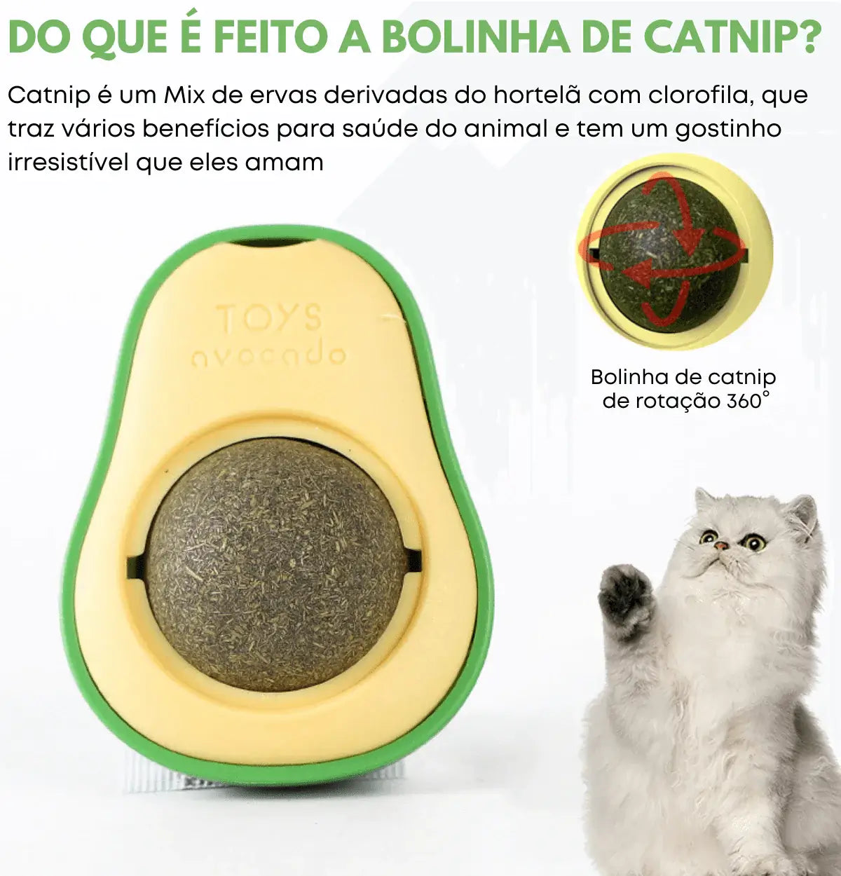 Brinquedo Abacate com Catnip para Gatos - Movimento Pet