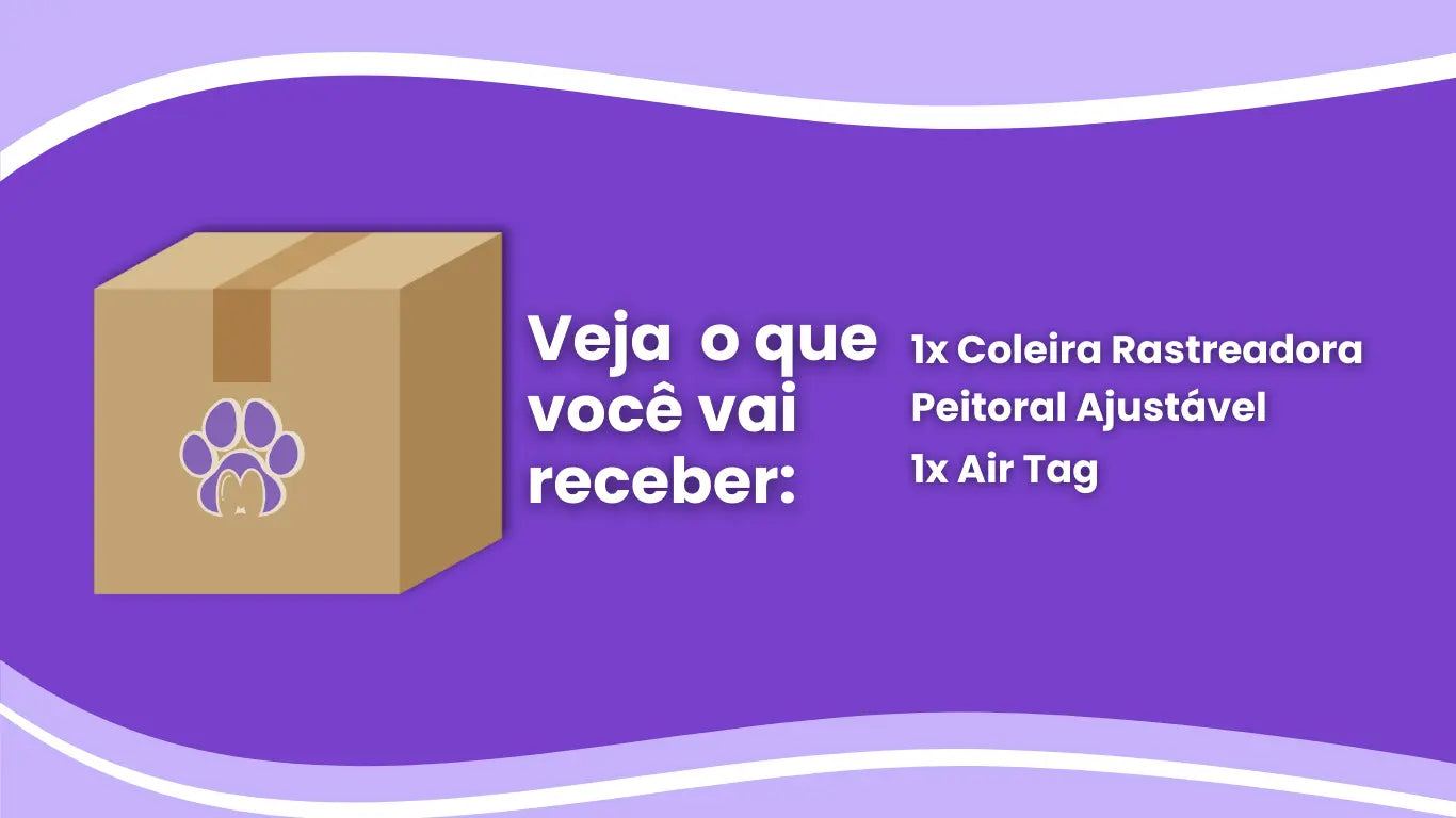 Coleira Rastreadora Peitoral Ajustável Kit com Air tag