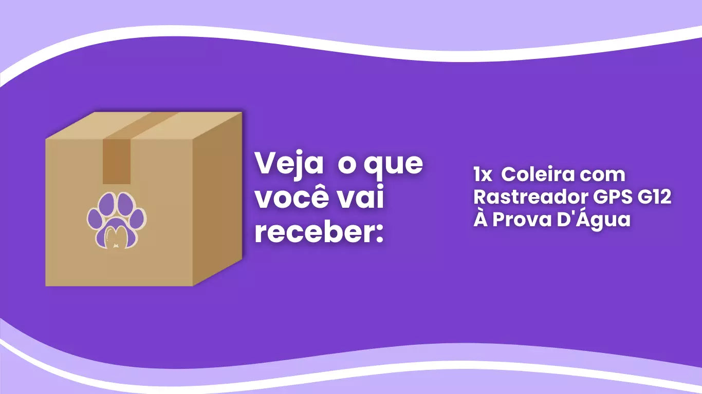 Coleira com Rastreador GPS G12 À Prova D'Água