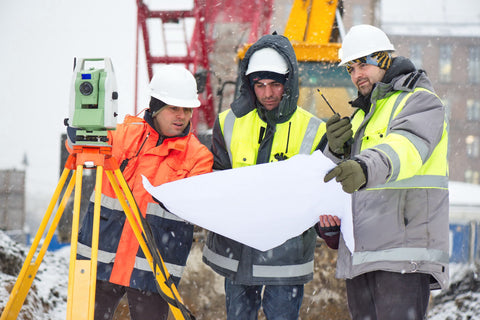 People working outdoor during winter season