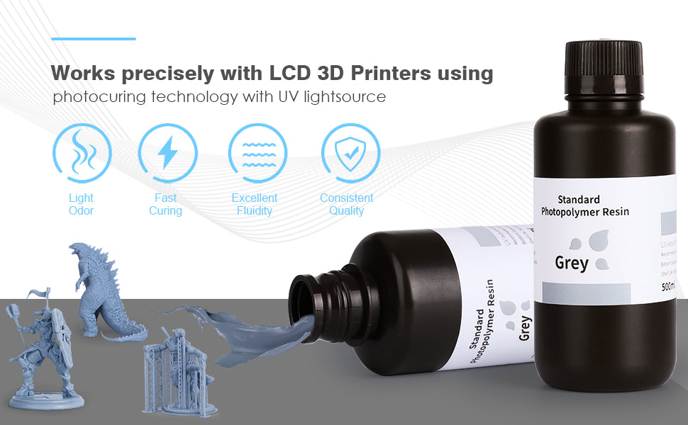 ELEGOO Standard LCD UV-Curing Photopolymer Rapid Resin (1kg