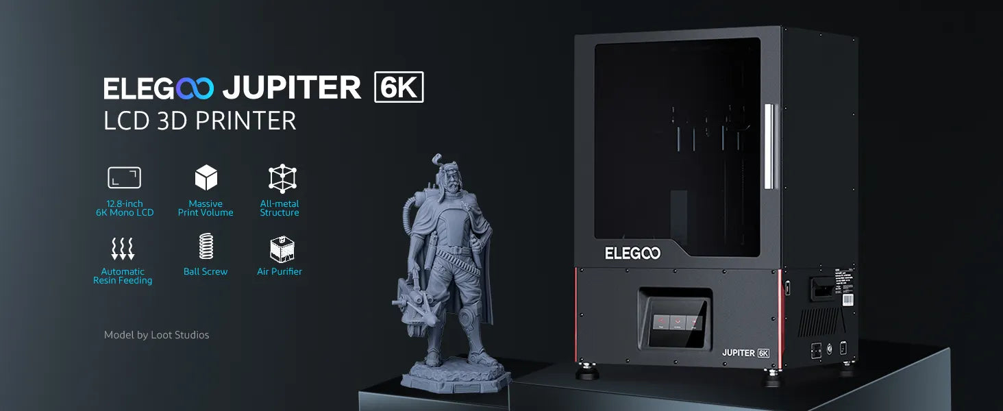 ELEGOO JUPITER RESIN 3D PRINTER WITH 12.8 6K MONO LCD – Fashion3d