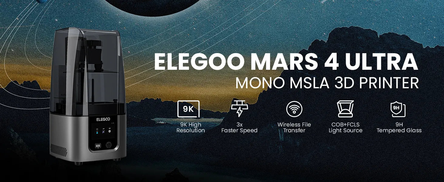 ELEGOO Mars 4 ULTRA Mono MSLA 9K LCD Resin 3D Printer
