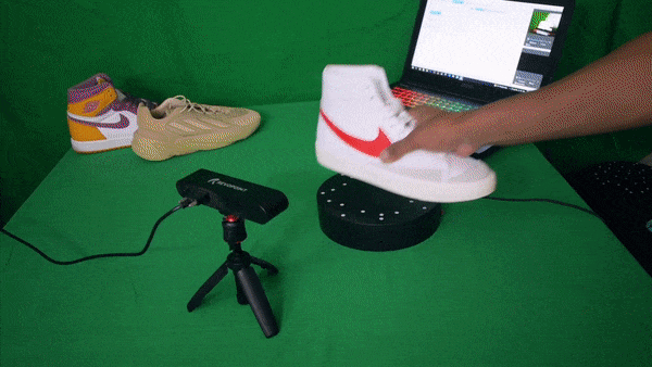 Gif of a 3D Scan of a Nike Sneaker